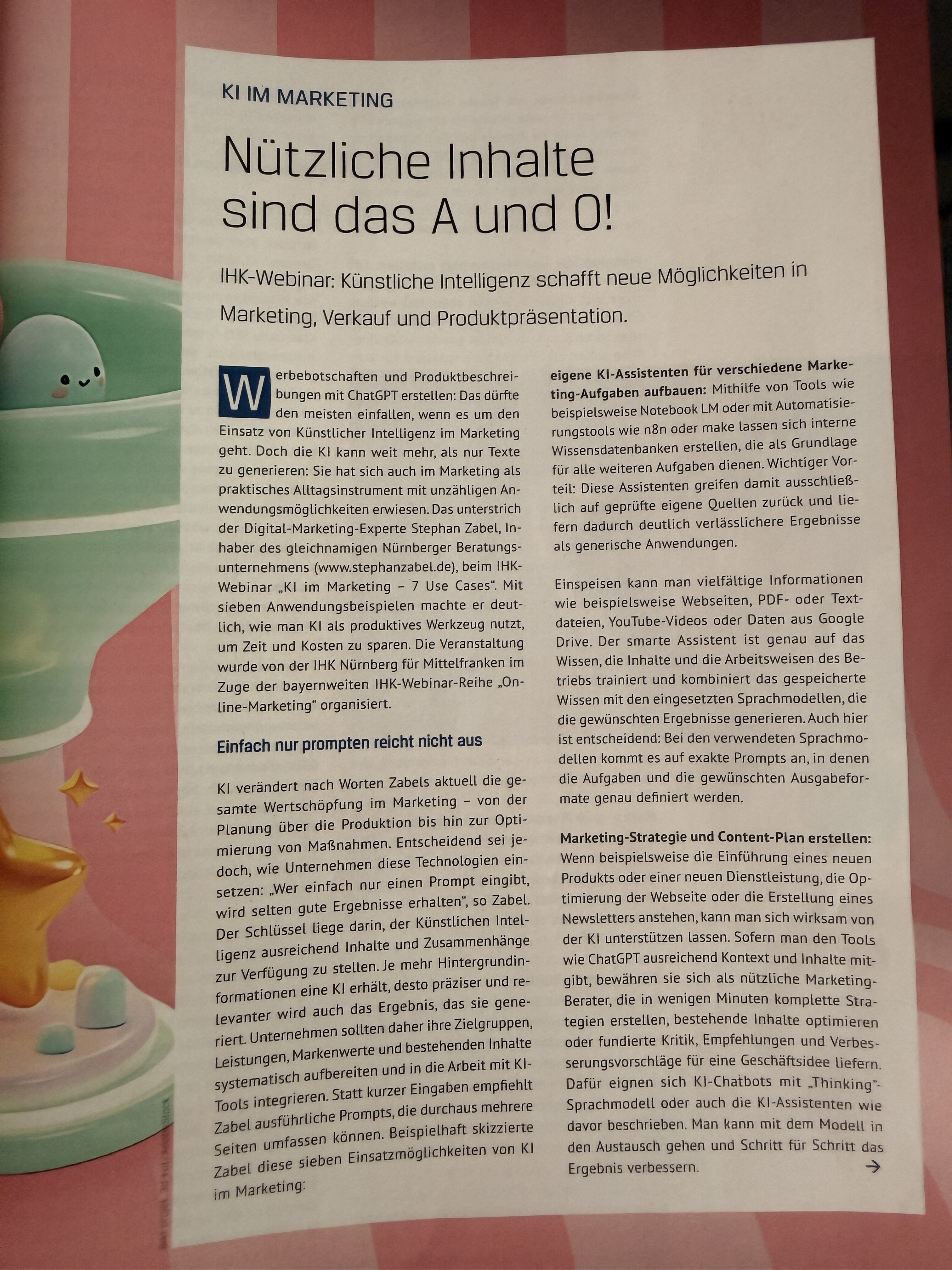 Fachbeitrag Stephan Zabel zum Thema GEO-Sichtbarkeit im Wirtschaftsmagazin WIM Juli 2026